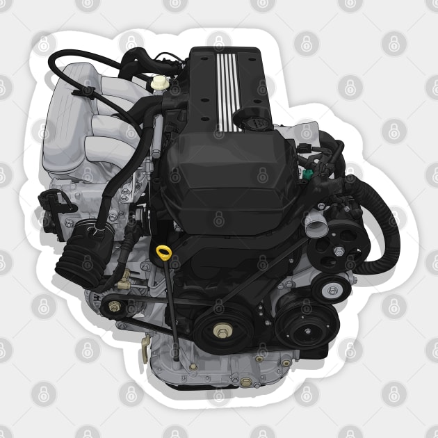 3SGE Beams engine illustration (altezza rs200) Sticker by ArtyMotive